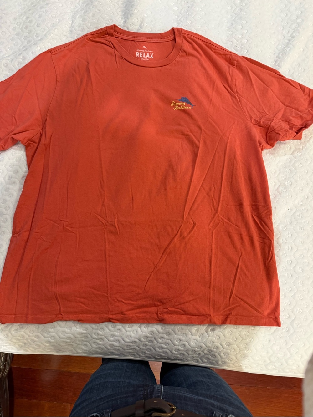 Tommy Bahama Relaxed Short-Sleeve Crewneck Tee in Coral Orange